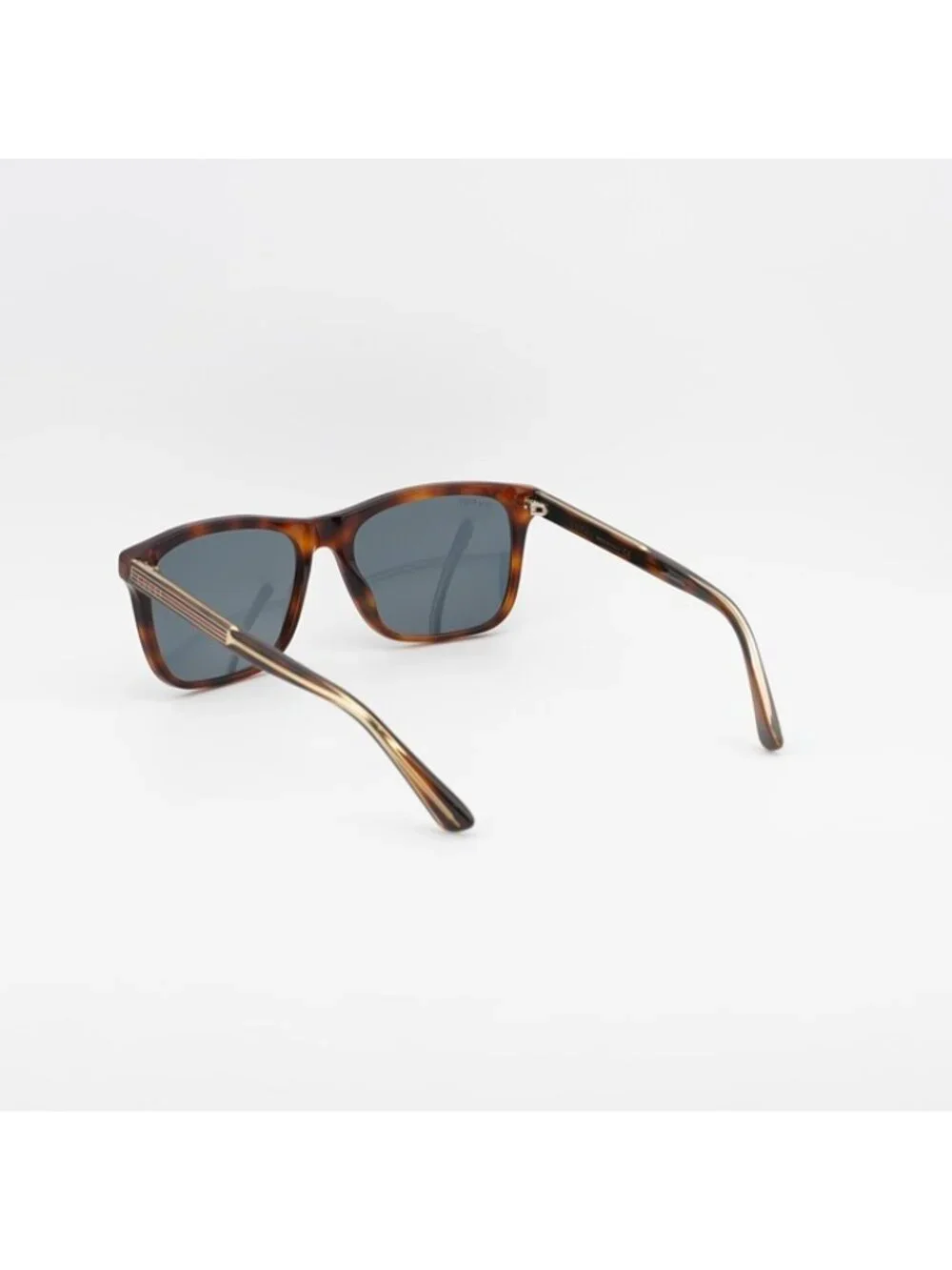 Gucci GG0381S 009 Sunglasses Havana Rectangle Frame, Blue Lenses